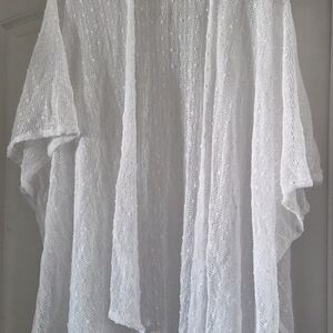 Cato White Lightweight Open Knit Tunic